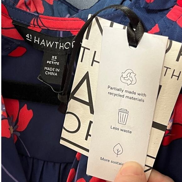 41Hawthorn (XSP) Orlee Mixed Material Sleeveless Top - Stitch Fix Floral Blouse - Picture 7 of 15